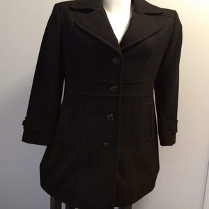 Giacca Classic Black Wool Coat - EUC